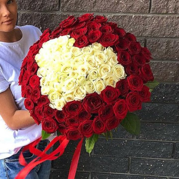 101 роза "Сердце" в Нью-Джерси